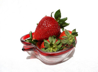 Strawberry in Glass Dish