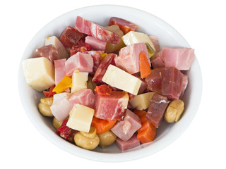 Cold Starter on white dish.