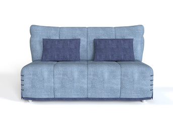 Modern blue sofa.