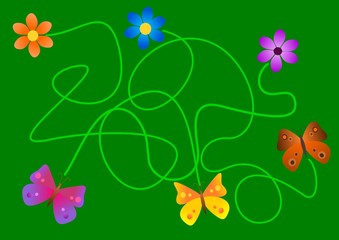 Which butterfly does fly which flower to?