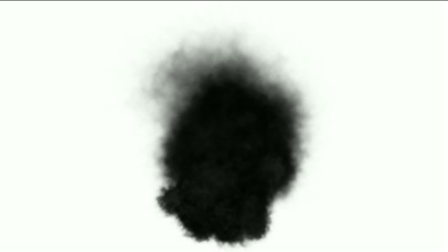 Black smoke in white background,seamless loop,def