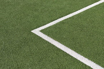Fototapeta premium Soccer field corner line