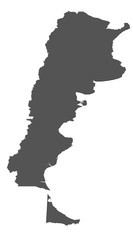 Karte von Argentinien - freigestellt