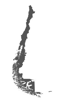 Karte von Chile - freigestellt
