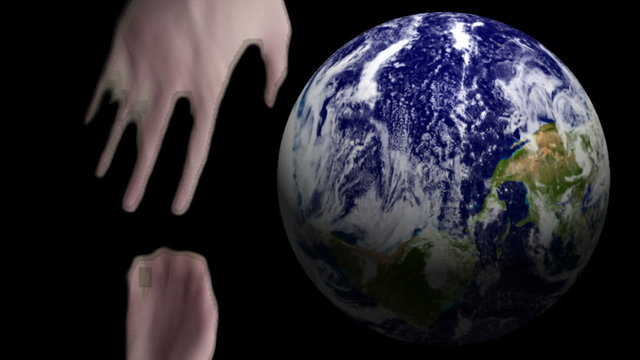 Handshake and spinning globe vertical - HD