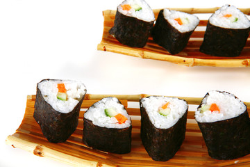 tako sushi on bamboo