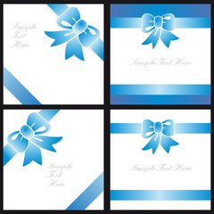 tarjetas de regalo con lazo azul