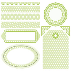 Set of elements for design.  Collection "for Mom". Spotted.