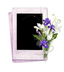 beautiful spring frame with flowers