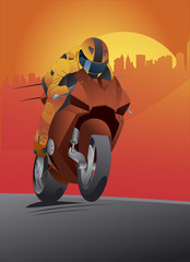 Motorfiets vector geweldige details en bestuurder met helm