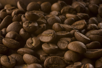 Coffee beans. Macro.