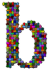Illustration of letter made of puzzle