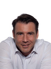 Obraz premium studio portrait on white background of a hansdsome man