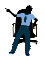African American Girl Scout Sitting In A Chair Silhouette