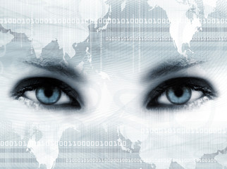 Bue eyes and map