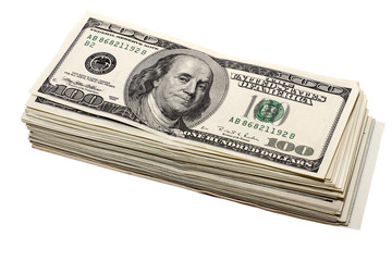 thick stack of hundred-dollar bills