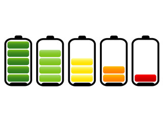 Battery with various loads and colors