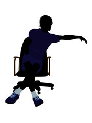 Male Tennis Player Sitting In A Chair Illustration Silhouette