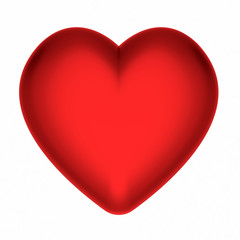 Red heart isolated on white