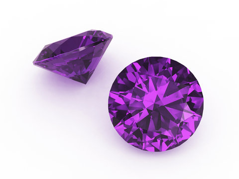 Pair of two adorable amethyst gems
