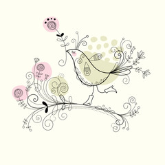 elegant floral illustration, greeting card