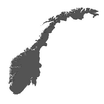 Karte von Norwegen - freigestellt