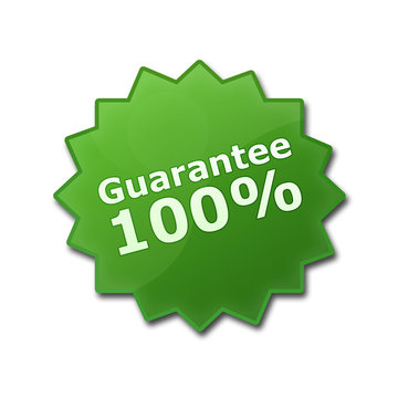 Estrella brillante con texto "GUARANTEE 100%"