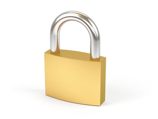 Fototapeta premium Padlock on a white background.