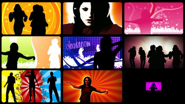 Stock animation presenting lively people on the dancefloor in HD