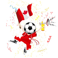 Canada Soccer Fan with Ball Head.