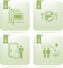 Olivine 2D Squared Icons Set: Hotel