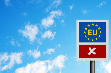 Political issues series: 'No to the EU' concept, with EU letteri