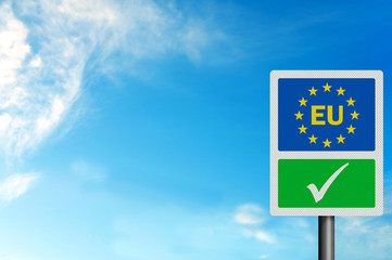 Political issues series: 'Yes to the EU' concept, with EU letter