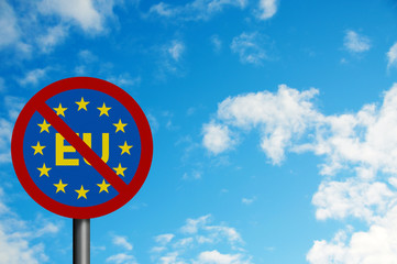 Political issues series: 'Euro-sceptic' concept, with EU letteri