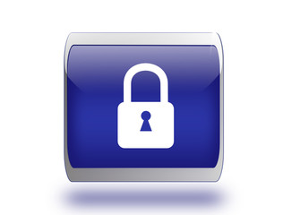 bouton bleu carré cadena blanc fermé