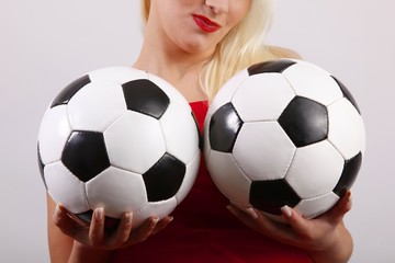 beauty with two footballs