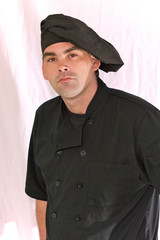 male chef in black uniform