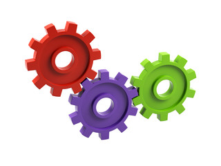 Gear cogs isolated on white background.
