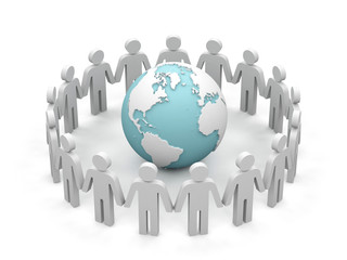 World partnership. 3d image isolated on white background.