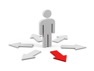 Choice. 3d image isolated on white background.