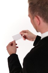 Geschäftsmann mit Visitenkarte
