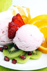Ice Cream with fruits