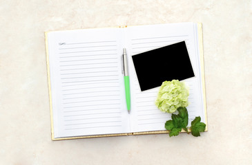 Open Blank  Book with Photo