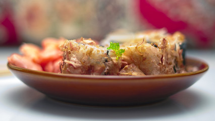 rolls on an abstract background