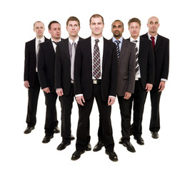 Fototapeta premium Smiling manager in front of his team