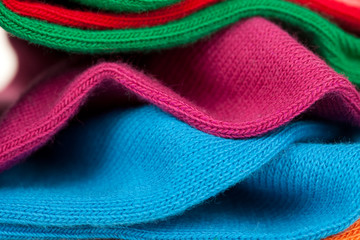 crumpled colorful clothes close-up