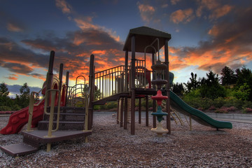 Children's Playground at Sunset