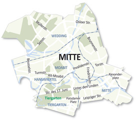 Karte Berlin-Mitte - obrazy, fototapety, plakaty