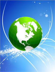 Globe on Abstract Modern Light Background