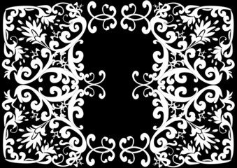 pattern with white design on black